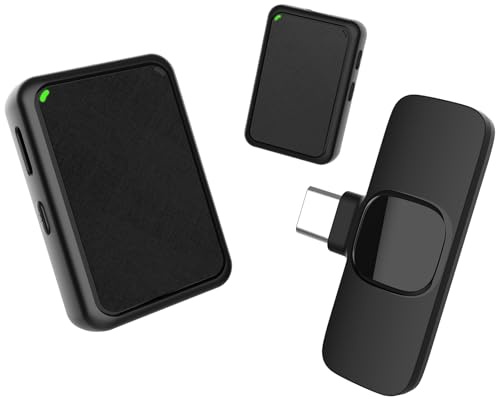 Kabellos Lavalier Mikrofon,Gimpro MB1X(C) 2.4GHz【TYPE-C】2TX&1RX Drahtloses Ansteckmikrofon mit 1 Druck Stummschaltung 3 Modus Denoise für Vlog Live-Streaming,Kabellos-Lavalier-Mikrofon-USB-Smartphone