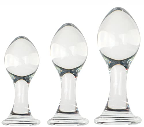 Eysilk Plug anal en verre Buttplug, Gode anal Set 3 tailles (Ø27mm, Ø31mm, Ø35mm) Butt Plug Anal Jouet sexuel Convient aux hommes, femmes, couples différents pour débutants et professionnels