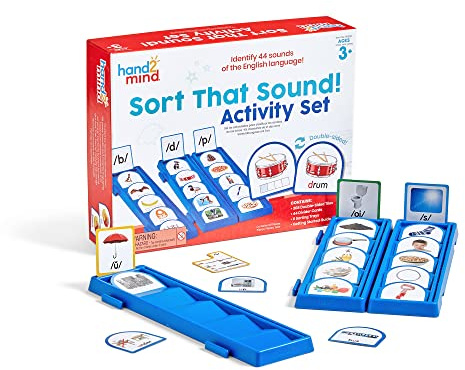 Learning Resources Kit d’activités Trie ces sons , conscience phonémique, matériel de lecture, sons des lettres, matériel d’orthophonie, cartes flash des sons, jouets des sons, à partir de 3 ans