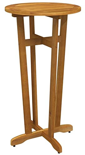 Tidyard Garten Bartisch Holz, Gartentisch Stehtisch Bistrotisch Partytisch Esstisch Terrassentisch Balkontisch Ø60x105 cm Massivholz Akazie