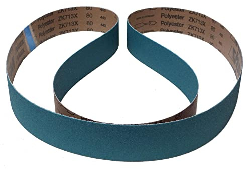 VSM ZK713X - Cinta de lija (50 x 1600 mm, grano P36, 20 unidades, para metal, acero inoxidable, base de tejido resistente, resistente a desgarros, bandas de lijado profesionales para lijadoras de
