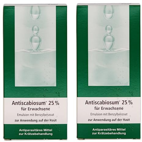 ANTISCABIOSUM 25% für Erwachsene Sparset 2x 200g I Wirksame Krätze-Behandlung für Erwachsene I Linderung von Juckreiz und Hautirritationen I Antiparasitäres Mittel I mit give-away von Pharma Perle
