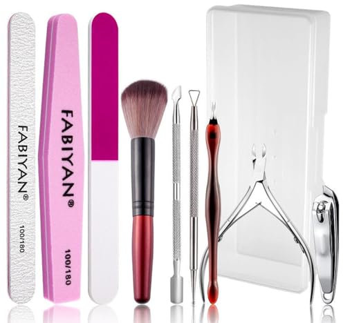 Lot de Limes à ongles et Pousse Cuticule,10 PCS Lime à Ongles Professionnelles Limes à ongles Kit avec limes à polir,Coupe- ongles,pour la maison et le salon de manucure Nagelfeilen Set