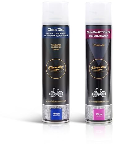 Bike on Wax Off the Chain Bundle: Rengöringsskiva & Chain Re-ACTION Oil - Kedjesmörjning, Kedjering & Bromsrengöring för Alla Cyklar Inklusive BMX-Cyklar - Förhindrar korrosion & Rost