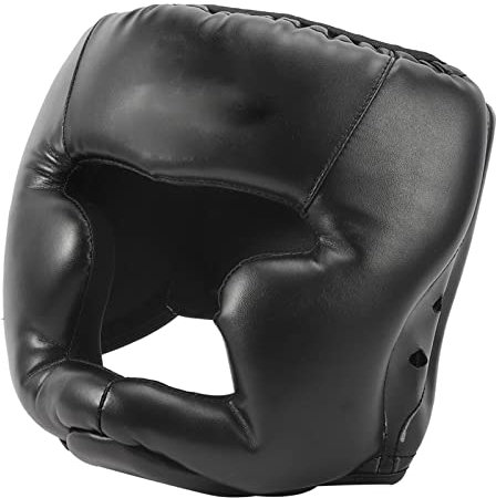 equlup Boxhelm, Gesichtsschutzhelm PU-verdickter Sanda-Kampfhelm Verstellbarer Elastischer Gürtel Schutzausrüstung Für Erwachsene Kinder Muay Thai(Adult)