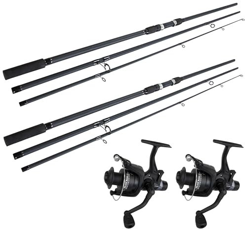 Karpfenangeln Einsteiger Set: Helius Runner III + Karpfenrute Black Phantom II - Karpfenset (2 Combos)