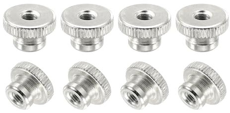 QUARKZMAN Dadi a Farfalla Scanalati, 12 Pezzi Dado M5 in Acciaio al Carbonio con Foro Passante Testa Alta, Argento