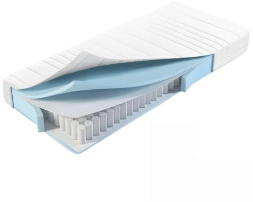 Maan matras Hybridmatratze mit Taschenfederkern 160 x 200 cm - 25 cm Dick - 7 Zonen - Kaltschaum - Abnehmbarer Bezug - Premium Hotelqualität