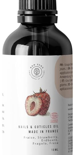 Olio Cuticole Unghie BIO – Trattamento Nutriente & Riparatore arricchito con Vitamina E per Mani e Piedi – Manicure – 100% Naturale, Biologico e Vegan – Cosmos Organic – Gusto Fragola