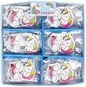 12 Radiergummi Einhorn-Regenbogen