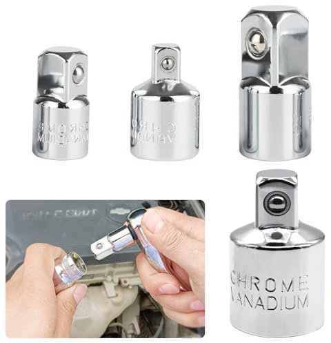 Adapter Satz, 4 Stück Adapter Satz Stecknussadapter Set, Stecknuss Adapter für Ratschen, 1/2 auf 3/8, 3/8 auf 1/2, 3/8 auf 1/4, 1/4auf 3/8Zoll Schlagschrauber-Adapter, Für Knarren, Muttern