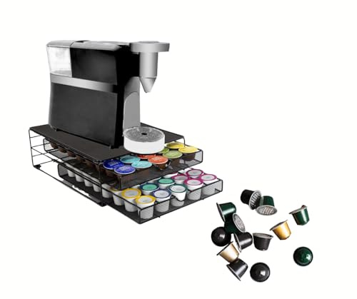 Trendi Rotating Coffee Capsule Stand for Dolce Gusto - Wire Rack Holds 24, 32, 36, 40, or 72 Pods, 360° Rotating Coffee Pod Tower, Coffee Stand, Space-Saving Kitchen Storage Organizer (72 Pods)