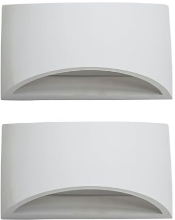firstchoicelighting Set of 2 Marmo - White G9 Plaster Wall Lights