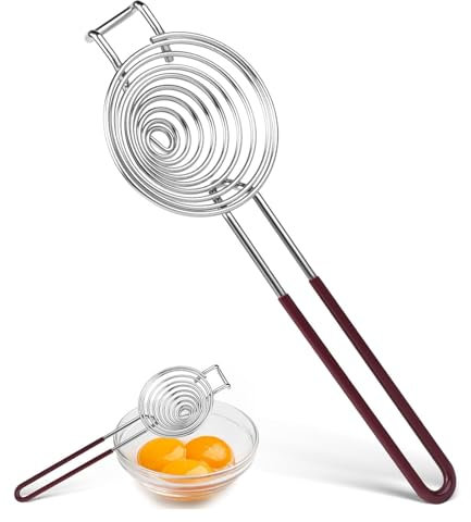 Stainless Egg Yolk Separator, Egg White Separator with Handles Suitable for Home Kitchen, Dessert Shop, Pastry Shop, Bakery