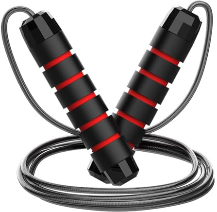 Noaxylic Corda per Saltare, 3 m Lunghezza Regolabile Corda per Saltare, con Manico in Schiuma Morbida e Cuscinetti a Sfera, Jumping Rope per Fitness Perdere Peso Sport, per Bambini e Adulti