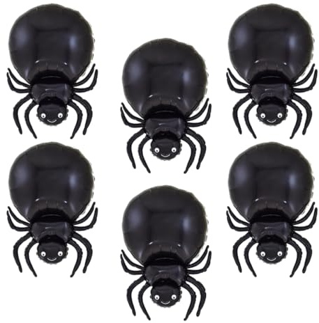 Palloncino Foil Ragno Halloween, 6 Pezzi, Palloncini Festa Halloween Palloncini Decorativi di Halloween, Palloncini Spaventosi Ragno Grandi, Palloncini di Halloween per Feste di Maschera Barra