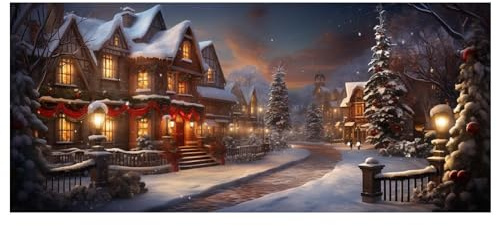 Decoración de Navidad al aire libre, telón de fondo de garaje de tela, decoración de puerta de garaje, pancarta de puerta, mural, fiesta de vacaciones, en dos tamaños, 7 x 16 pies y 6 x 13 pies (A