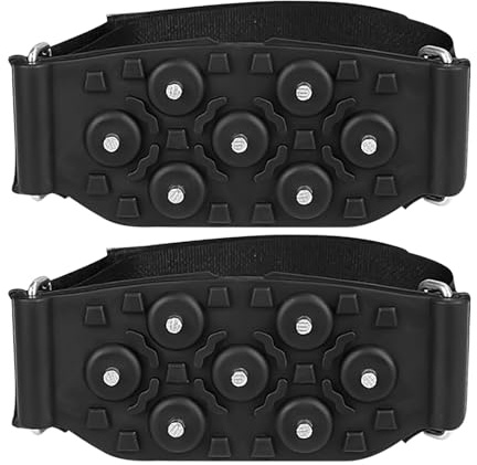 Crampones para Hielo - Grampones Antideslizantes para Nieve con Correa Ajustable | Púas De Tracción En Hielo,para Senderismo Invernal Escalada Caminata Montañismo Correr Al Aire Libre