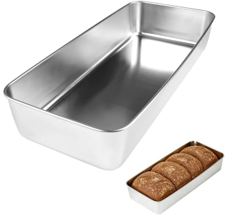Stampo per Pane Acciaio Inox 33 X 15 X 6 cm, Teglia Pane in Cassetta