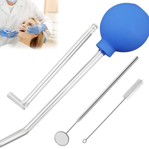 Mandelsteinentferner, Mandelsteine Schröpfglas, Mundgeruch Bekämpfen, Mandelstein Entfernen Werkzeug mit 15° und 90° Glas Saugepipette und Mundspiegel, Tonsillenstein Entferner Sauger, Mundhygiene