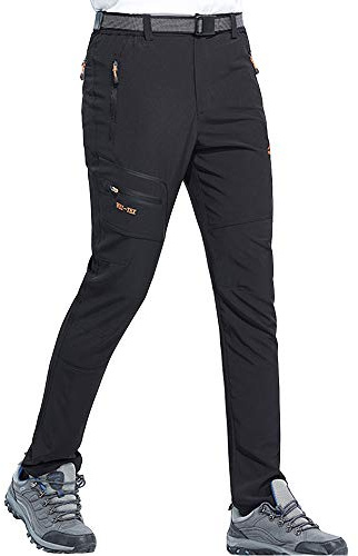 DAFENP Pantalones Trekking Hombre Impermeable Pantalones de Trabajo Montaña Senderismo Alpinismo Ligero Secado Rápido Transpirable Aire Libre