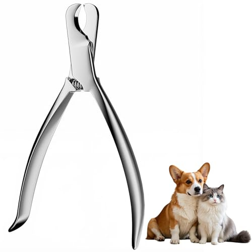 Edelstahl Krallenschere für Hunde und Katzen, Krallenschere Katzen, mit Nagelfeile Edelstahl Krallenzange Hohe Qualität Krallenpflege Schneider für Haustiere Nagelknipser gro