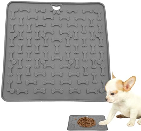 Tappetino Per L'alimentazione Degli Animali Domestici - Tappetino Da Leccare In Silicone Per Cani E Gatti | Design Ergonomico, Antiscivolo, Durevole, Inodore, Lavabile In Lavastoviglie. Promuove Forma