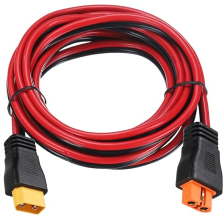 sourcing map Cavo di prolunga XT60 300VDC, 12AWG 6FT XT60i femmina a XT60 maschio cavo connettore per batteria RC portatile centrale elettrica pannello solare FPV Drone