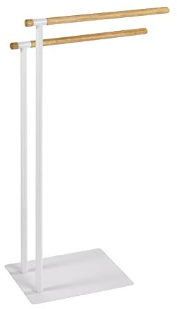 Wenko 22510100 Macao Portasciugamani/Indumenti in Legno/Acciaio Bianco/Marrone, 43 x 24 x 79 cm.