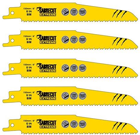 SabreCut 5pcs SCRS610DF_5 150mm 6 TPI S610DF Trä Tigersågblad
