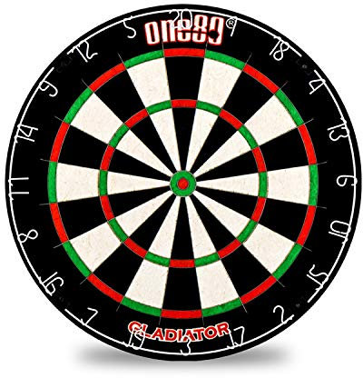 ONE80 Gladiator I Dartboard with Top-Grade Sisal and Sword Edge Staple Free Wire Spider for Maximum Scoring Potential and Less Bounce Outs