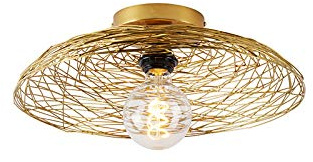 Qazqa Orientalisch Deckenleuchte, Deckenlampe - Glan - Gold, Rund, 40cm, Ideal als Flur, Schlafzimmerlampe und Wohnzimmerlampe