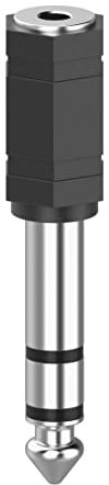 Hama 00205194 Jack Audio - Adattatore da 1 jack femmina da 3,5 mm, 1 jack maschio 6,35 mm, colore: Nero