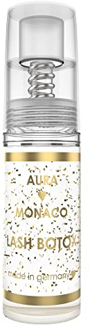 AURA Monaco | Lash Botocx Pflegeserum – Versiegler & After-Care für Wimpernlifting & Wimpernfarbe mit Hyaluronsäure, Panthenol, Gold & Vitamin C, 5 ml Pumpflasche, Gold, Bis zu 25 Anwendungen