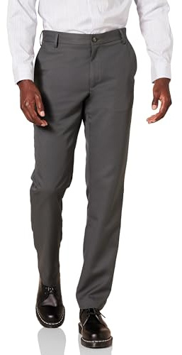 Amazon Essentials Pantaloni Eleganti da Uomo Slim Fit con Parte Anteriore Piatta, Grigio Scuro, 81 x 71 cm (Larghezza x Lunghezza)