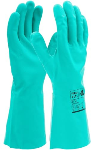 PRO FIT Nitril-Handschuh | zum Schutz vor Chemikalien | lange Handschuhe mit Stulpen | ohne Latex | Spülhandschuhe | Haushaltshandschuh | Putzhandschuhe | 12Paar (8)