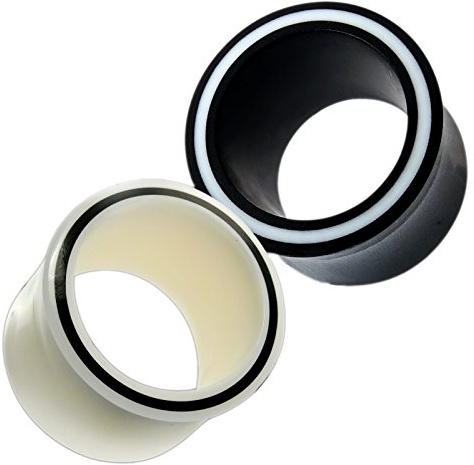 Fly Style 1 Paar Flesh-Tunnel aus Horn, Knochen oder Acryl - Piercing-Schmuck, Grösse:4 mm (Paar), Materialwahl:Knochen