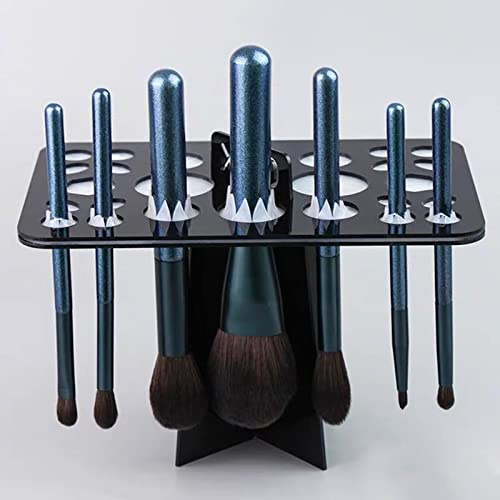 Make up Pinselhalter Acryl 26 Löcher Nagelkunst Pinsel Organizer Kosmetikaufbewahrung Pinselaufbewahrung Pinselhalter Make up Ständer Pinseltrockner Schwarz Weiß