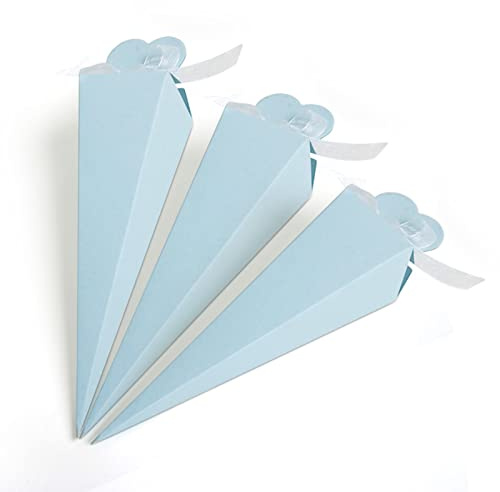 100PCS Bolsa de Dulces，Cajitas Regalo Papel Caramelos Bombones Regalos Detalles de Fiesta para Baby Shower Niños Cumpleaños Bautizo Recién Nacida Fiesta Boda Azul
