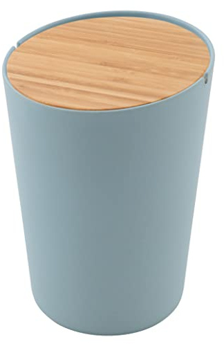 Point-Virgule Tischmülleimer mit Deckel und großer Füllöffnung, biomülleimer küche klein, Nebelblau, 3L
