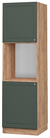Vicco Oven housing cabinet Fame-Line, Green-Gold Country House/Gold power oak, 60 cm open