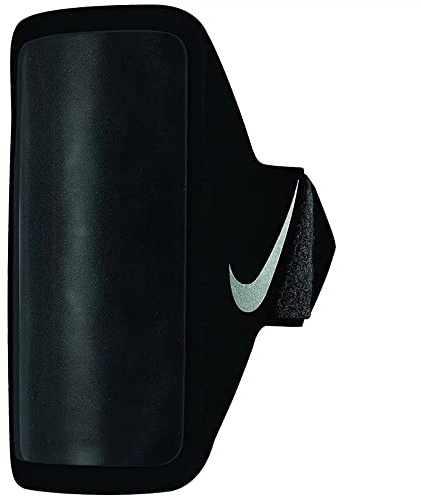 NIKE 9038/195 Lean Arm Band Plus Handyhalterung beim Training aus Polypropylen und Nylon in der Farbe Black-Black-Silver, N.000.1266.082.OS