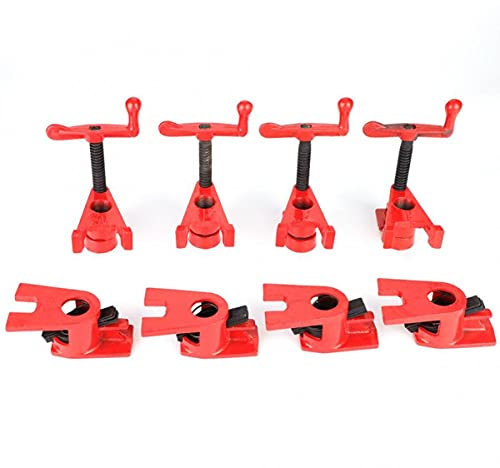 4 Set Morsetto per tubi per la lavorazione del legno da 3/4 di pollice Clip a destra Morsa a sgancio rapido Set di morsetti per metallo in ferro con base larga per impieghi gravosi-Francia