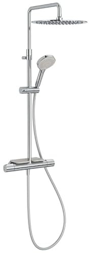 Jacob Delafon Metro Colonne de Douche chromé thermostatique chromé réglable en Hauteur avec Tablette Porte Flacon