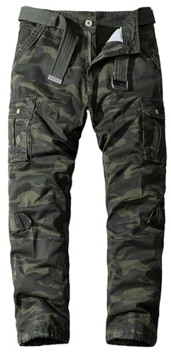Digralne Uomo Pantaloni Cargo Militari da Lavoro e Tattici con Molte Tasche per Caccia in Cotone