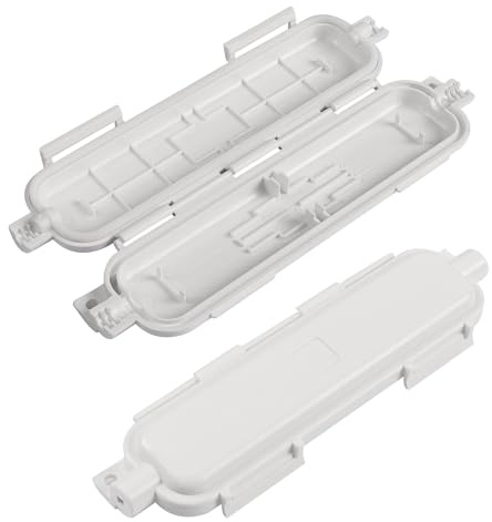 QIANRENON SC Simplex Pigtail - Juego de 2 cajas de protección impermeables de fibra óptica para exteriores FTTH, cableado a prueba de polvo para cableado de red óptica al aire libre