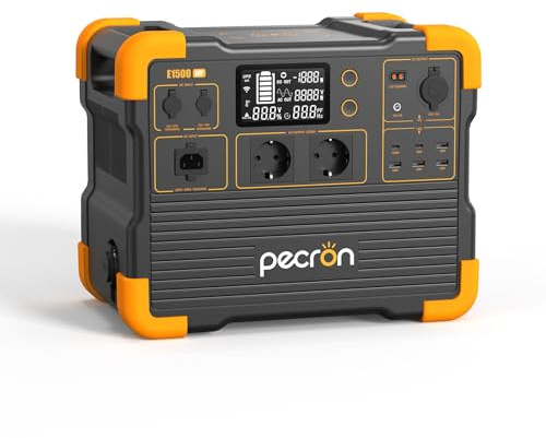 PECRON E1500LFP Générateur Solaire Portable 2200W - Station Électrique 1536Wh Extensible à 7680Wh, Batterie LiFePO4 4400W Pic - Pour Camping, RV, Extérieur