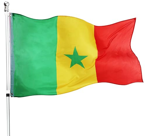 Grand drapeau du Sénégal 152 x 91 cm – Parfait pour les événements ou occasions du Sénégal