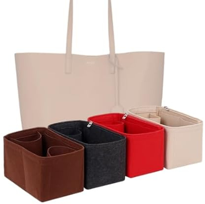LinerLink Taschen-Organizer für YSL E/W Einkaufstasche (37 x 28 x 13 cm (L x H x T), handgefertigter Tascheneinsatz, 2 mm Filztascheneinsatz, Damen-Handtaschenformer (Schwarz, Stil A)