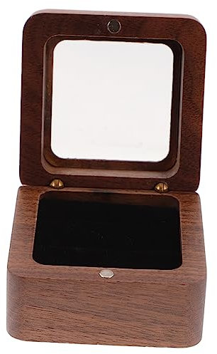 Zerodeko Boîte à Anneaux Bois Pour Mariage Support Élégant Pour Cérémonie Et Fiançailles Avec Intérieur Double Compartiment Pour Bijoux Et Décorations Romantiques